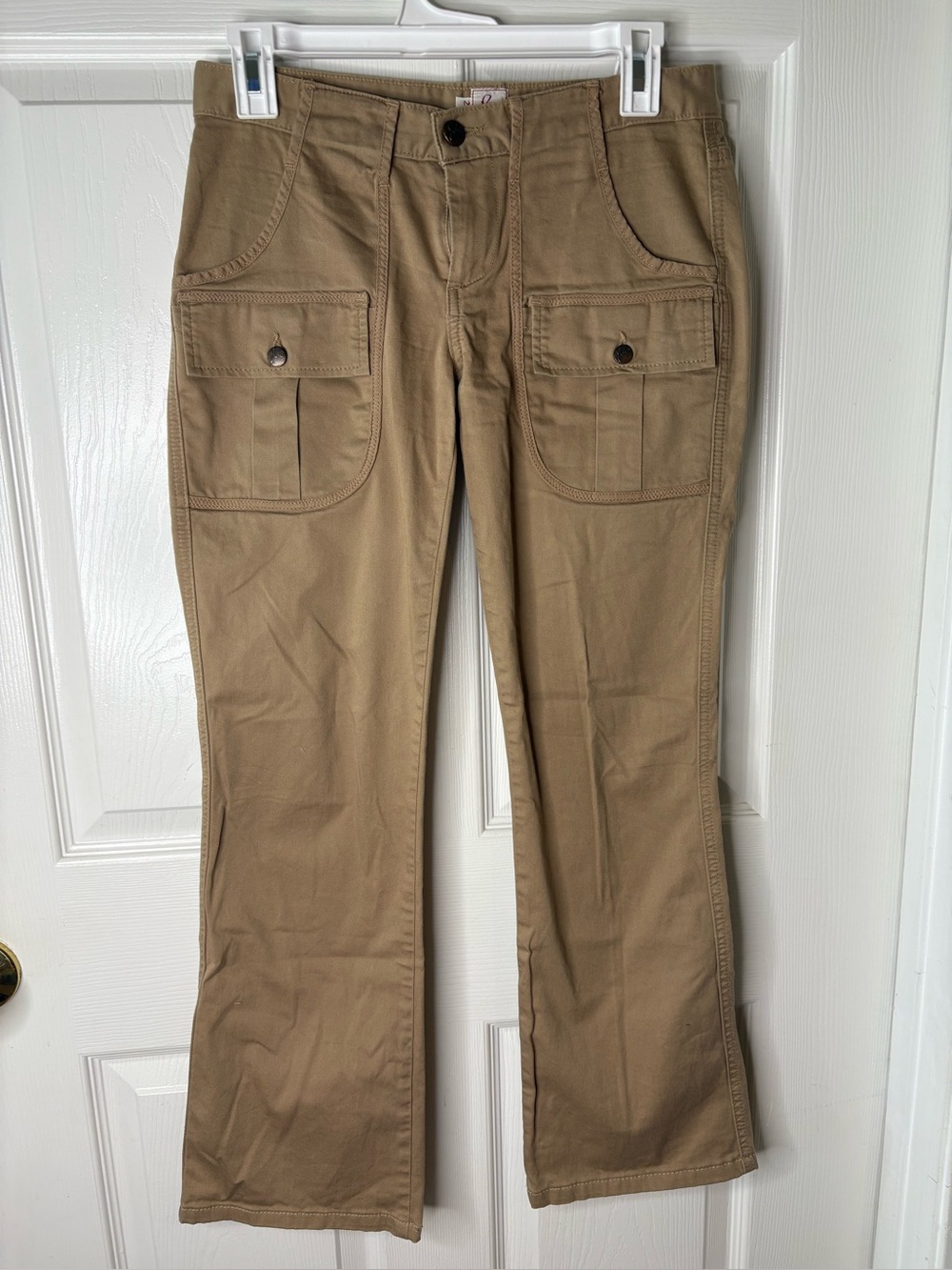 Joie Beige/Tan Khaki High-Rise Casual Pants Slight Flare